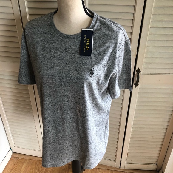 NWT Men’s Heather Gray Classic Polo Shirt W/ Logo - Picture 3 of 5